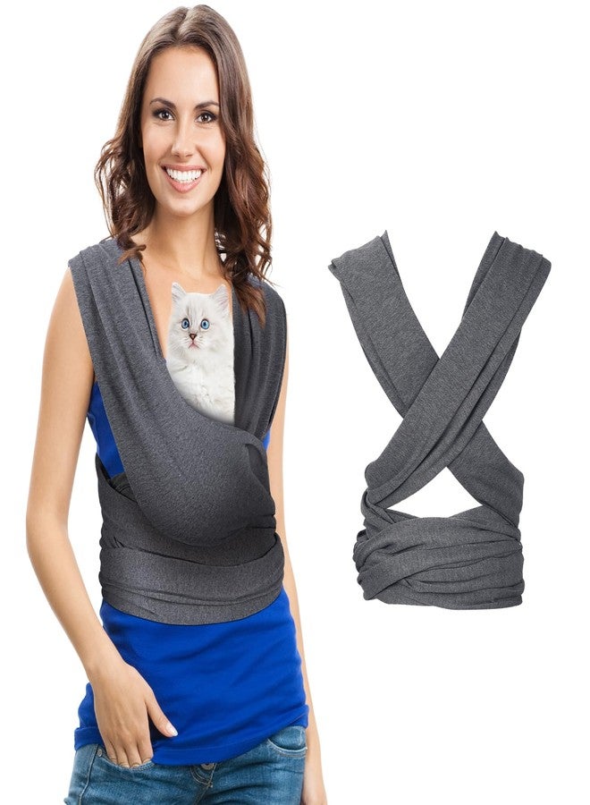Clysee Dog Sling Carriers, Cat Wrap Carrier Chest, Front Facing Dog Sling, Hands Free, Size Adjustable, Soft Cotton, Swaddle Bag for Outdoor(Grey) - Image 1